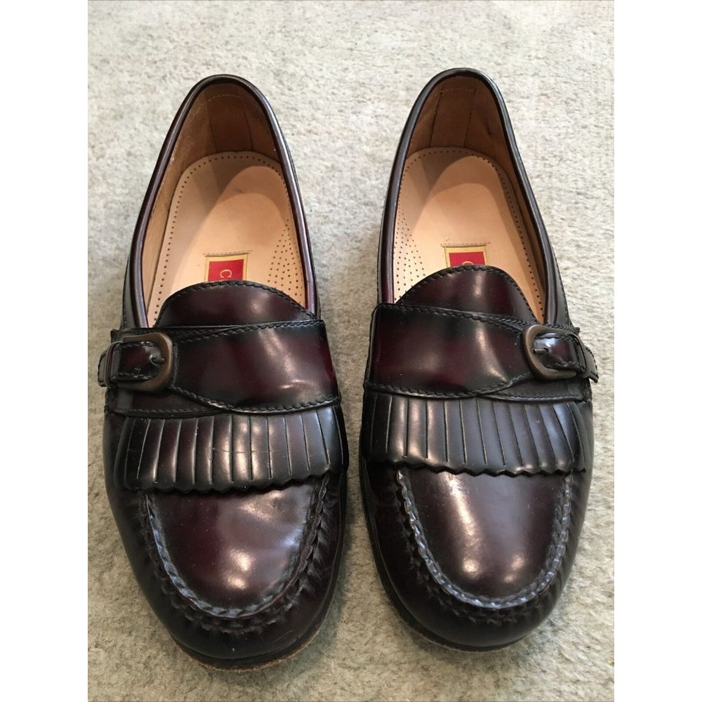 COLE HAAN Men's Kiltie Brown Leather Pinch Buckle Slip On Dress Loafers 9.5 D